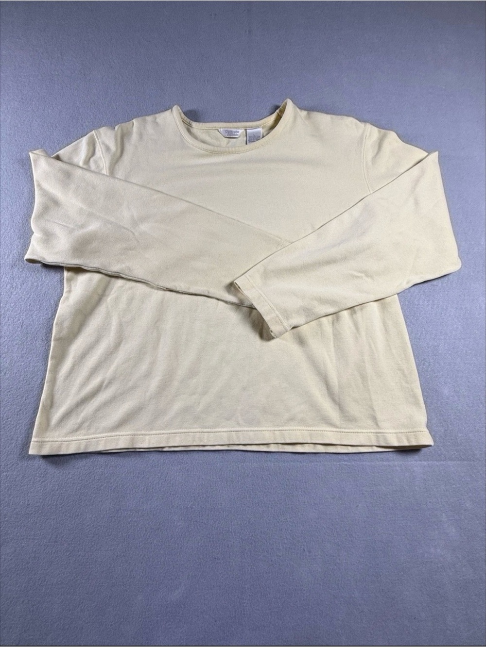 Christopher  &  Banks   Women’s  Size  L  Yellow  Cotton  Crewneck Top T‑Shirt